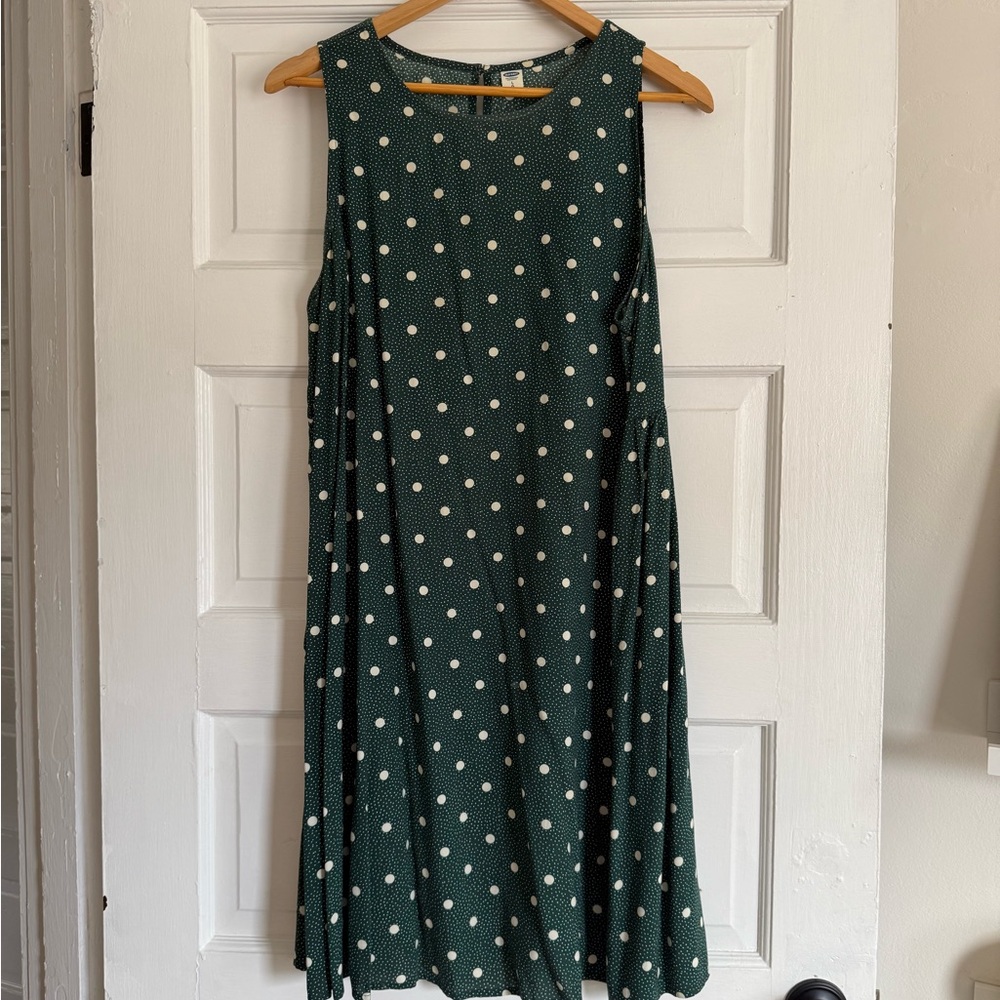 Old Navy Dark Green Polka Dot Dress
